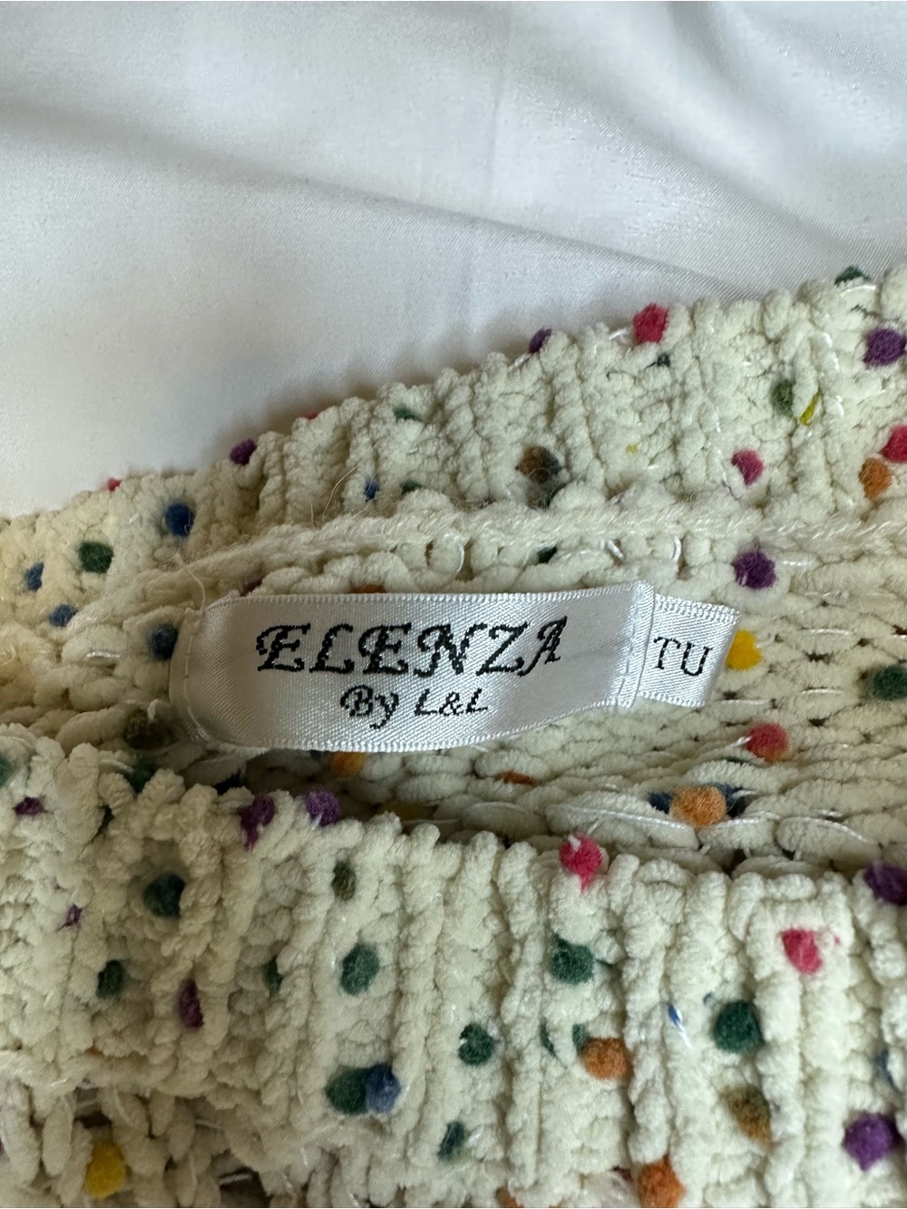 Elenza by L&L European Confetti Cable Knit Sweater TU One Size - Picture 5 of 5